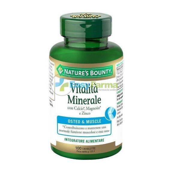 Nature's Bounty Vitalitã Minerale Integratore per Funzione Muscolare e Ossa 100 Tavolette | Acquista Online su Farmaclick