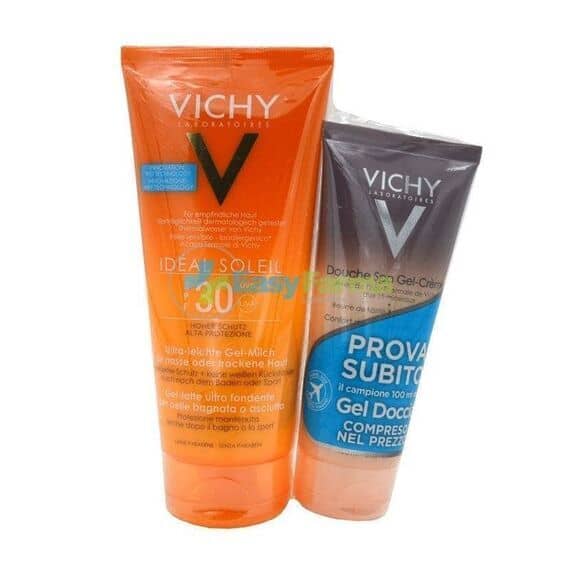 Vichy Ideal Soleil Spf 30 Gel Latte Ultra Fondente 200 Ml + Gel Crema Doccia Spa 100ml in Omaggio | Acquista Online su Farmaclick