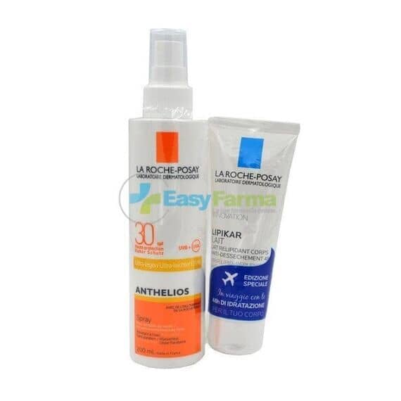 La Roche Posay Anthelios Xl Spray Corpo Spf30 200 Ml con Lipikar Latte 75ml in Omaggio | Acquista Online su Farmaclick