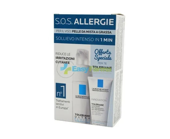 La Roche Posay Sos Allergie Pelle Da Mista A Grassa Toleriane Ultra Fluido 40 Ml + Toleriane Crema Detergente 50 Ml In Omaggio
