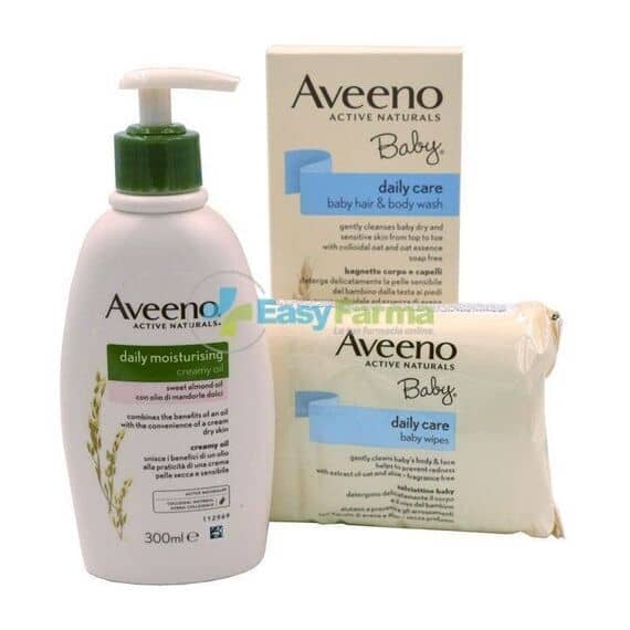 Aveeno Active Naturals Kit Mamma Bambino Crema Olio Corpo + Aveeno Bagnetto + Salviettine Baby | Acquista Online su Farmaclick