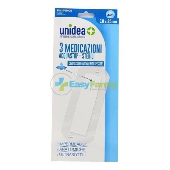 Medicazione Unidea 10 X 25 Cm Sterile Impermeabile 3 Pezzi | Acquista Online su Farmaclick