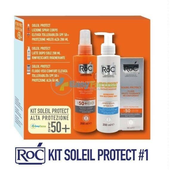 Roc Kit Soleil Protect Alta Protezione Spf 50 + Lozione Spray 200 Ml + Fluido Dermocalmante 50 Ml + Latte Doposole 200 Ml | Acquista Online su Farmaclick