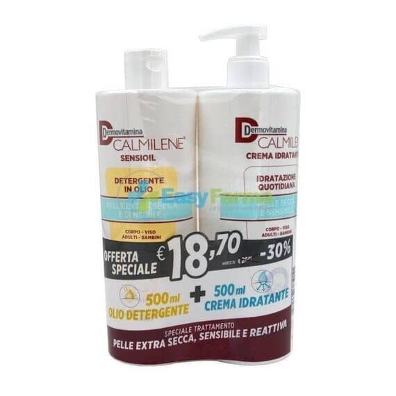 Dermovitamina Calmilene Speciale Trattamento Pelle Extra Secca Detergente Sensioil 500 Ml + Crema Idratazione 500 Ml | Acquista Online su Farmaclick