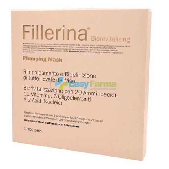 Fillerina Plumping Mask Biorevitalizing Grado 3 Bio 4 Maschere Monouso 100 Ml | Acquista Online su Farmaclick