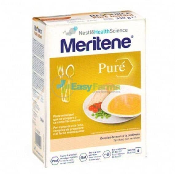 Meritene Purã© Supplemento Nutrizionale Multivitaminico e Iperproteico Gusto Tacchino con Verdure 6 Bustine | Acquista Online su Farmaclick