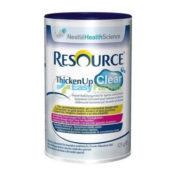 Resource Thickenup Clear Addensante Istantaneo a Base di Maltodestrine e Gomma di Xanthan Gusto Neutro 125 G | Acquista Online su Farmaclick