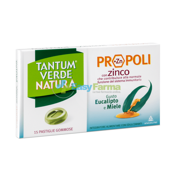 Tantum Verde Natura Propoli Eucalipto e Miele 15 Pastiglie Gommose | Acquista Online su Farmaclick