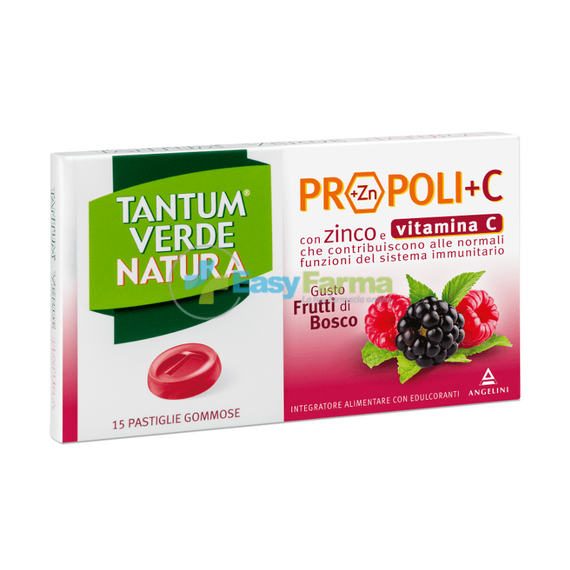 Tantum Verde Natura Propoli Frutti di Bosco 15 Pastiglie Gommose | Acquista Online su Farmaclick