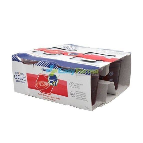 Resource Acqua + Gelificata Supplemento Alimentare Dissetante e Idratante Gusto Granatina 4x125 Ml Senza Zucchero | Acquista Online su Farmaclick