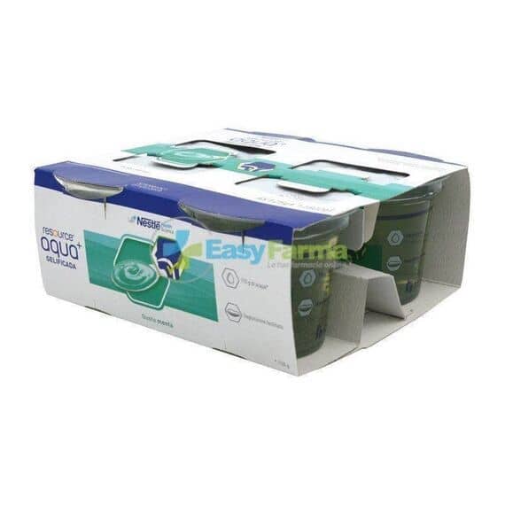 Resource Acqua + Gelificata Supplemento Alimentare Dissetante e Idratante Gusto Menta 4x125 Ml | Acquista Online su Farmaclick