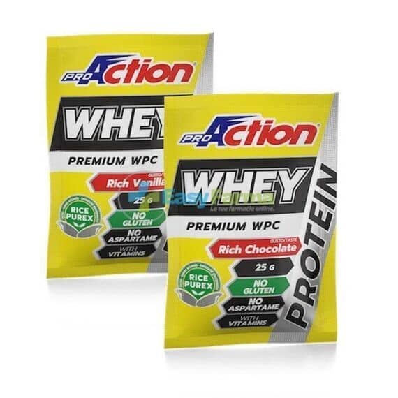 Proaction Protein Whey Integratore di Proteine del Siero di Latte Gusto Rich Vanille 25 G | Acquista Online su Farmaclick