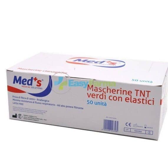 Med's Mascherine Tnt Verdi con Elastici 50 Unitã | Acquista Online su Farmaclick