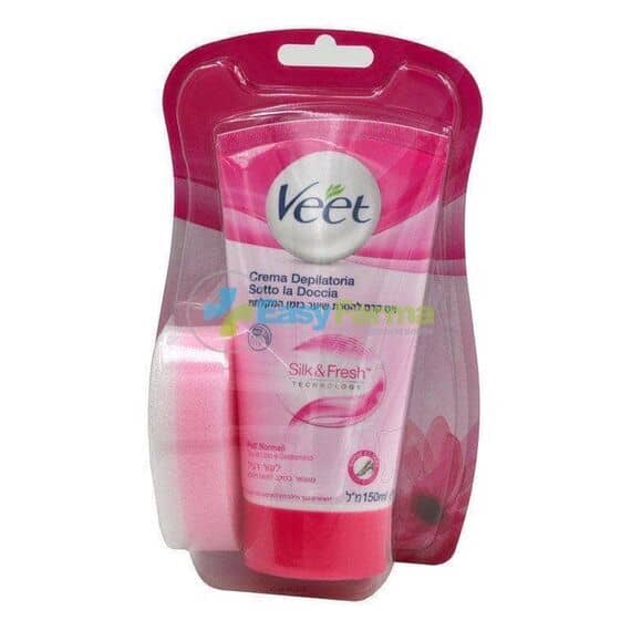 Veet Silk & Fresh Tecnology Crema Depilatoria Sotto la Doccia Pelli Normali 150 Ml + Spugna | Acquista Online su Farmaclick