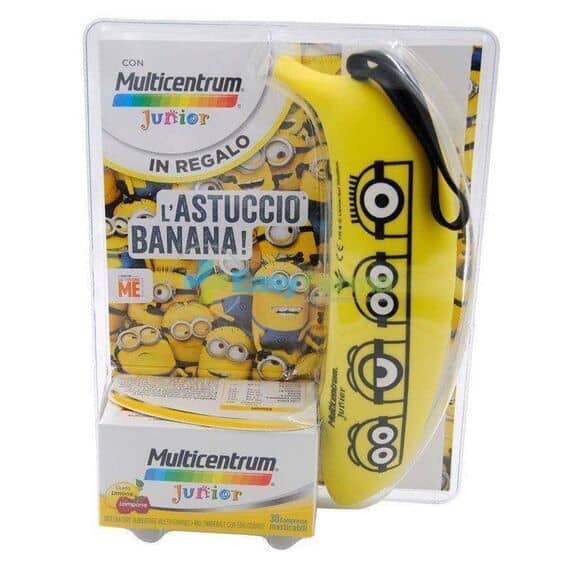 Multicentrum Junior Multivitaminico Multiminerale 30 Compresse Masticabili Gusto Lampone Limone con Astuccio Banana Omaggio | Acquista Online su Farmaclick