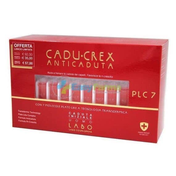 Cadu-crex Plc7 Anticaduta Ri-crescita Caduta Iniziale Uomo 40 Fiale 3,5 Ml | Acquista Online su Farmaclick