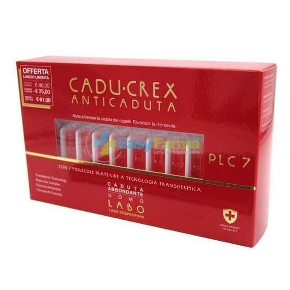 Cadu-crex Plc7 Anticaduta Ri-crescita Caduta Abbondante Uomo20 Fiale 3,5 Ml | Acquista Online su Farmaclick