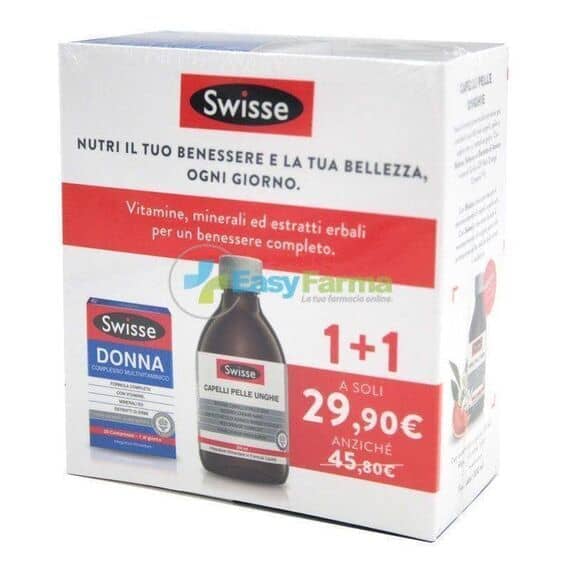 Swisse Donna Bipack Complesso Multivitaminico 30 Compresse + Swisse Ultiboost Capelli Pelle Unghie 300 Ml | Acquista Online su Farmaclick