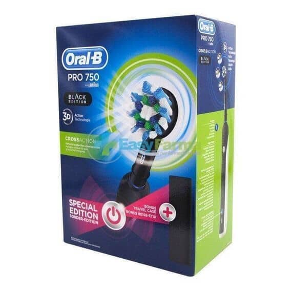 Oral-b Power Pro 750 Cross Action Spazzolino Elettrico Nero Ricaricabile con Travel Case | Acquista Online su Farmaclick