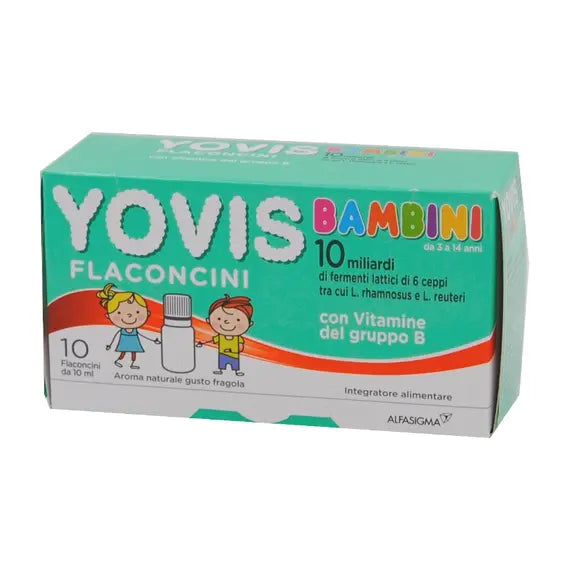 Yovis Bambini Integratore di Fermenti Lattici 10 Flaconcini Aroma Fragola | Acquista Online su Farmaclick