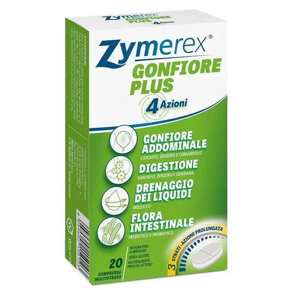 Zymerex Gonfiore Plus 4 Azioni Integratore per i Disturbi Digestivi 20 Compresse | Acquista Online su Farmaclick